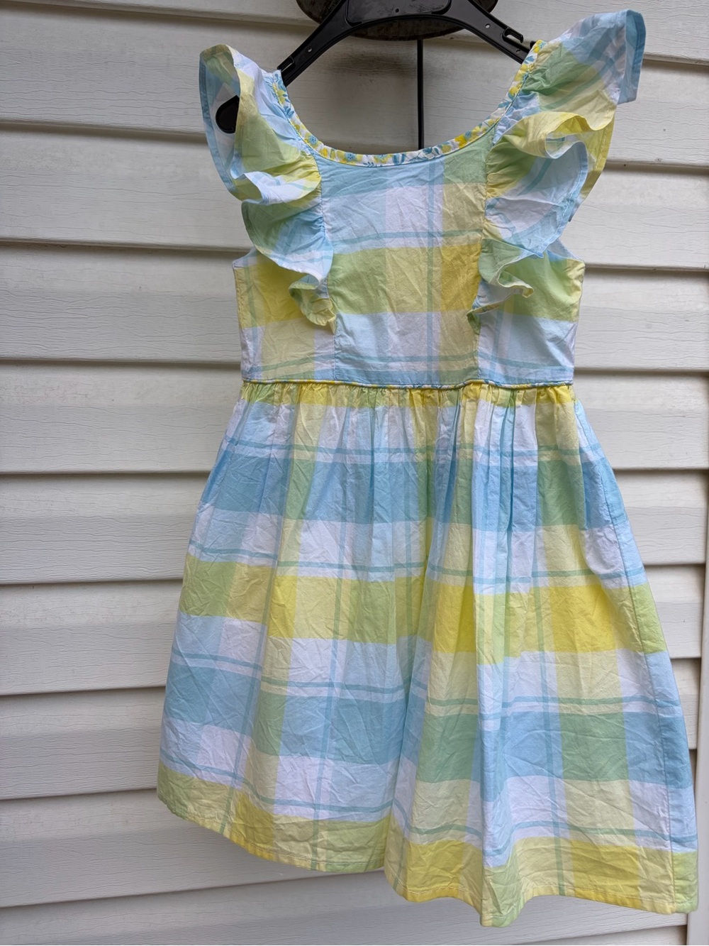 Tommy Bahama Girls 4T Pastel Plaid Ruffle Bow Cotton Dress